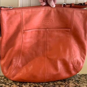 COACH Madison Orange 12684 Leather Shoulder Bag